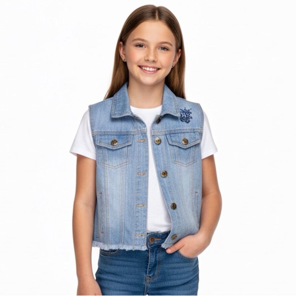 AMERICAN GIRL Girlhood Core Embroidered Denim Vest